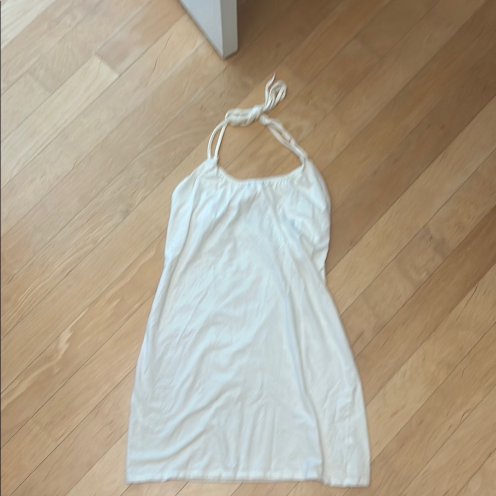 Victoria Secret White Halter Dress with  bra top built in